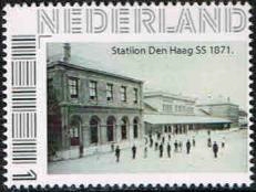 year=2015 ??, Dutch personalized stamp with The Hague central station (Den Haag / 's-Gravenhage)